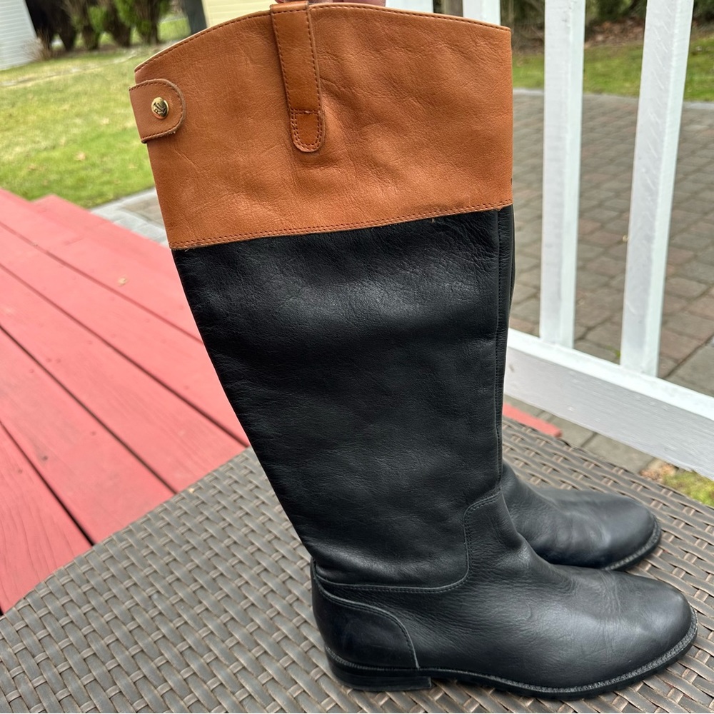 Two-Tone Black and Tan Women's Boots